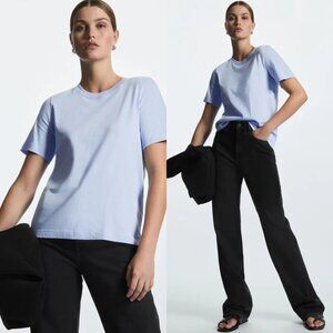 COS Regular Fit Cotton T-Shirt‎ Light Blue XXS